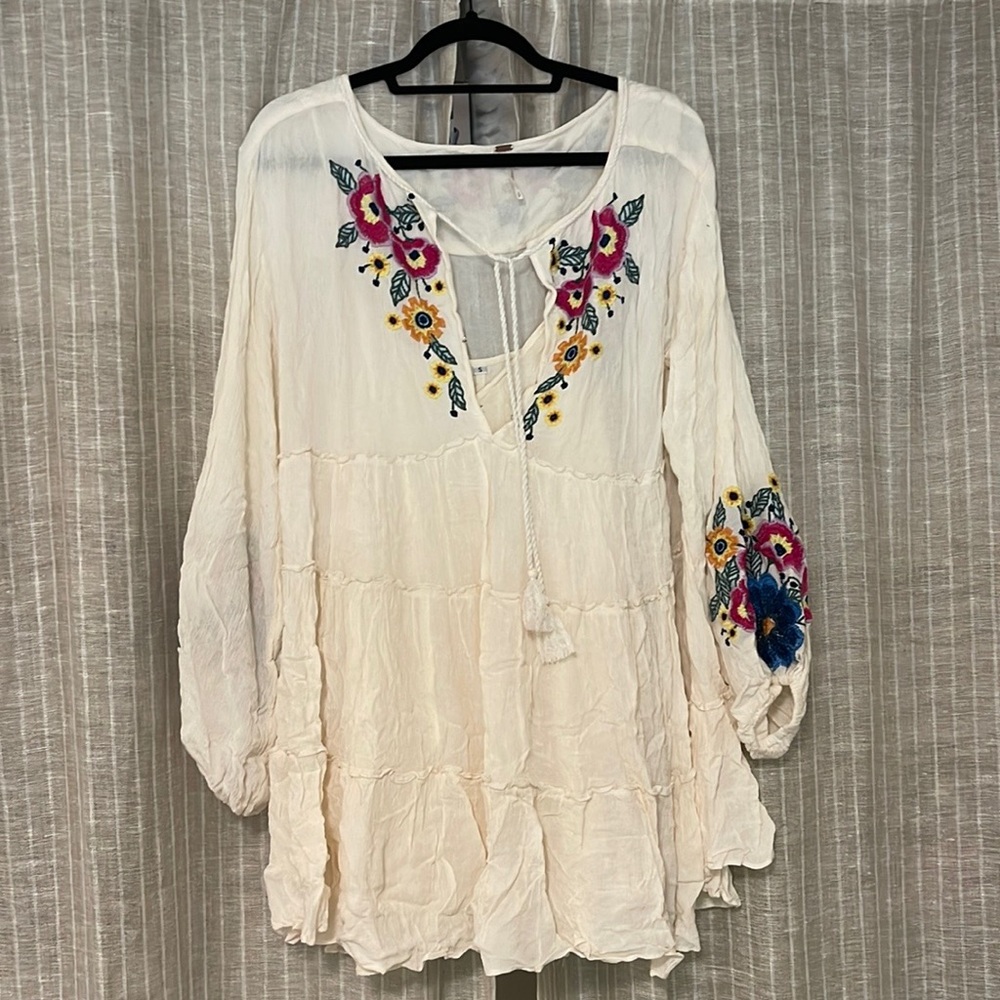 Anthropologie Cream Mini Dress